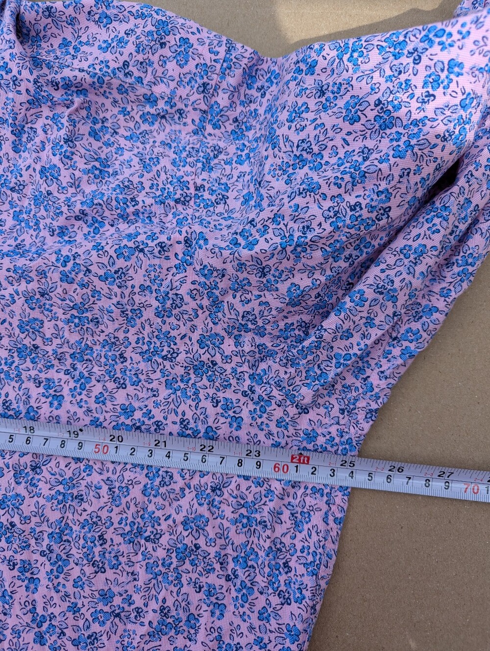 Mel Gambert Custom Pink Blue Floral Dress Shirt Mens Button Down Long Sleeve L - Picture 7 of 10